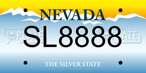 SL8888 Nevada License Plate