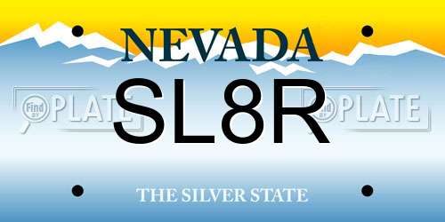 SL8R Nevada License Plate
