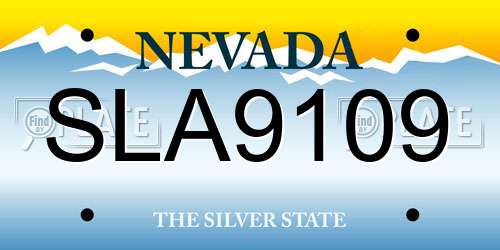 SLA9109 Nevada License Plate