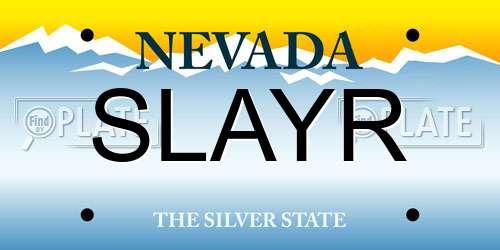 SLAYR Nevada License Plate