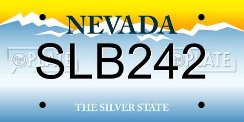 SLB242 Nevada License Plate