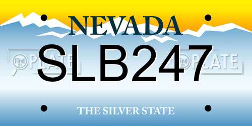 SLB247 Nevada License Plate