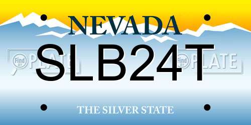 SLB24T Nevada License Plate