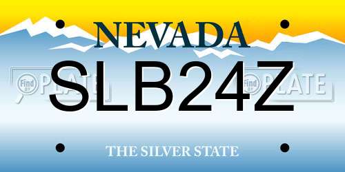 SLB24Z Nevada License Plate