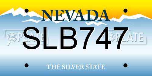 SLB747 Nevada License Plate