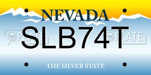 SLB74T Nevada License Plate
