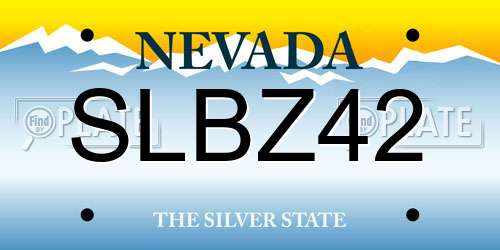 SLBZ42 Nevada License Plate