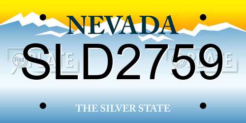 SLD2759 Nevada License Plate