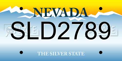 SLD2789 Nevada License Plate