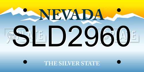 SLD2960 Nevada License Plate