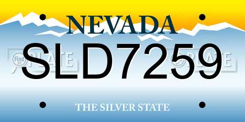 SLD7259 Nevada License Plate