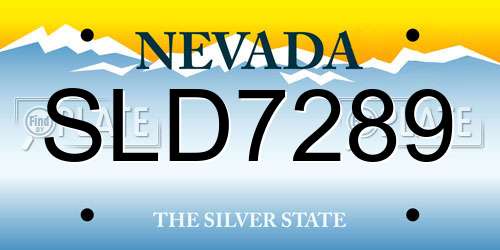 SLD7289 Nevada License Plate