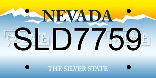 SLD7759 Nevada License Plate