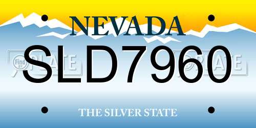 SLD7960 Nevada License Plate