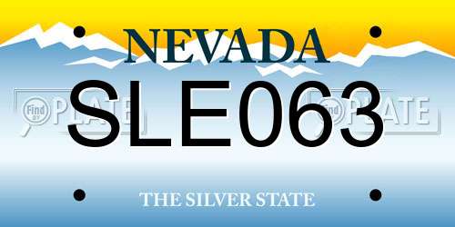 SLE063 Nevada License Plate