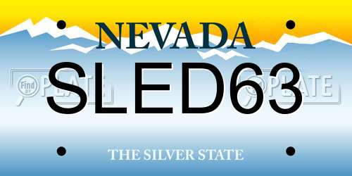 SLED63 Nevada License Plate