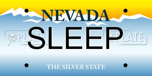 SLEEP Nevada License Plate