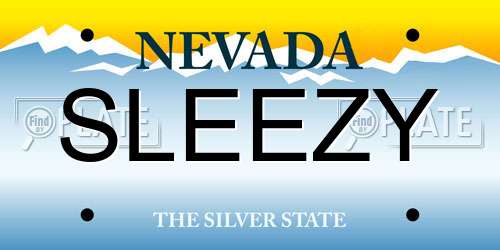 SLEEZY Nevada License Plate
