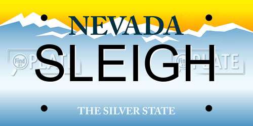 SLEIGH Nevada License Plate