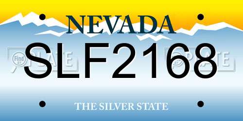 SLF2168 Nevada License Plate