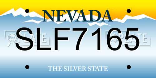 SLF7165 Nevada License Plate