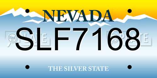 SLF7168 Nevada License Plate