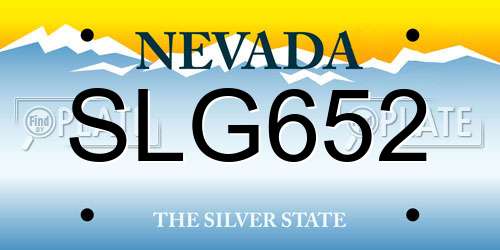 SLG652 Nevada License Plate