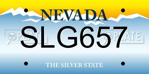 SLG657 Nevada License Plate