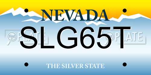 SLG65T Nevada License Plate