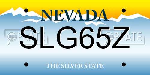 SLG65Z Nevada License Plate