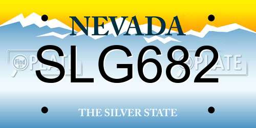 SLG682 Nevada License Plate