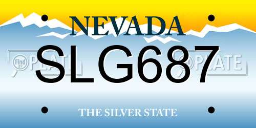SLG687 Nevada License Plate