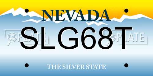 SLG68T Nevada License Plate