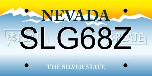 SLG68Z Nevada License Plate