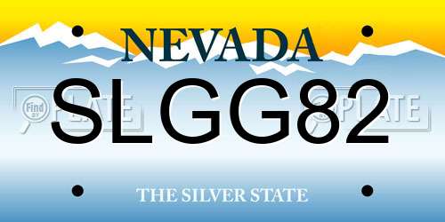 SLGG82 Nevada License Plate
