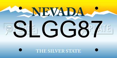 SLGG87 Nevada License Plate