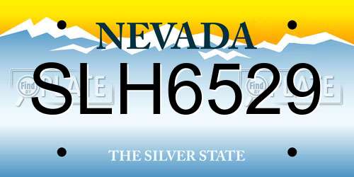 SLH6529 Nevada License Plate