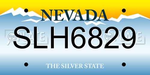 SLH6829 Nevada License Plate