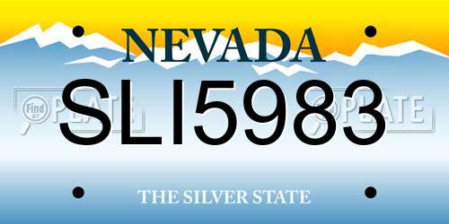 SLI5983 Nevada License Plate
