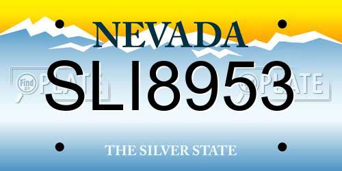SLI8953 Nevada License Plate