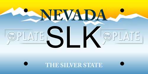 SLK Nevada License Plate