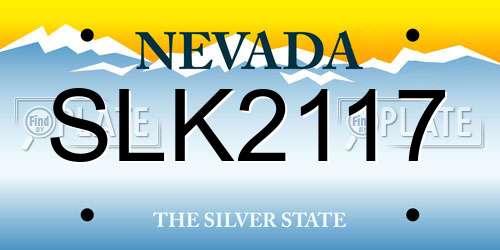 SLK2117 Nevada License Plate