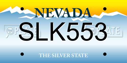 SLK553 Nevada License Plate
