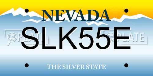 SLK55E Nevada License Plate