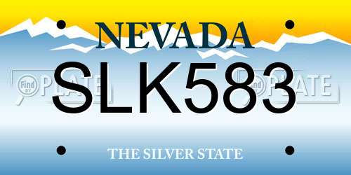 SLK583 Nevada License Plate