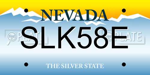 SLK58E Nevada License Plate