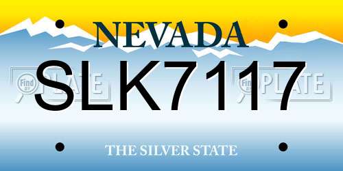 SLK7117 Nevada License Plate