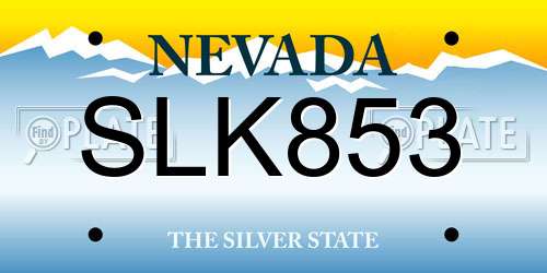 SLK853 Nevada License Plate