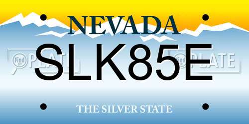 SLK85E Nevada License Plate