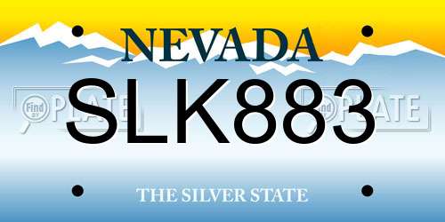 SLK883 Nevada License Plate